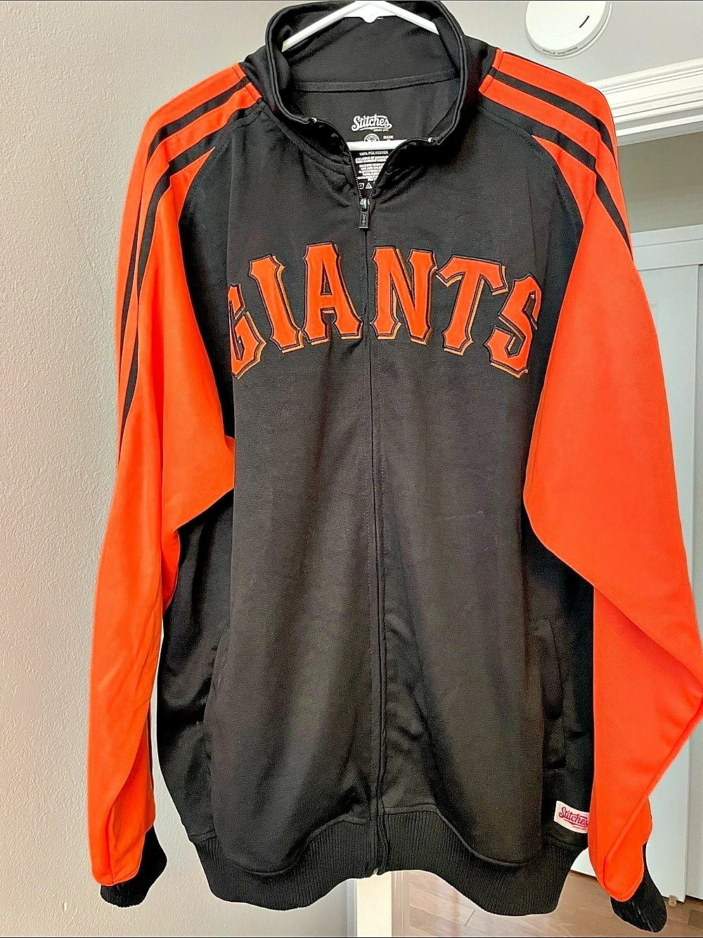 SF Giants Stitches Brand - Men's Black & Orange Jacket Size XL